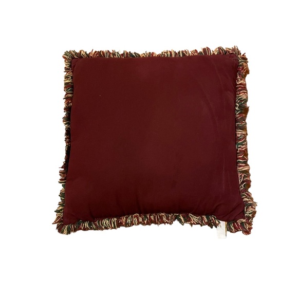 Vintage Christmas Cats Kittens Needlepoint Tapestry Frayed Border Holiday Pillow - Picture 13 of 16